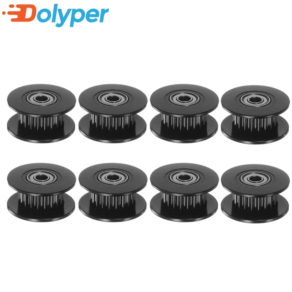 Gt2 Belt - タイミングアイドルプーリーホイール、20歯、2gt、3Dプリンター用ボア5mm、幅6mm、ベルト、部品、5個、10個