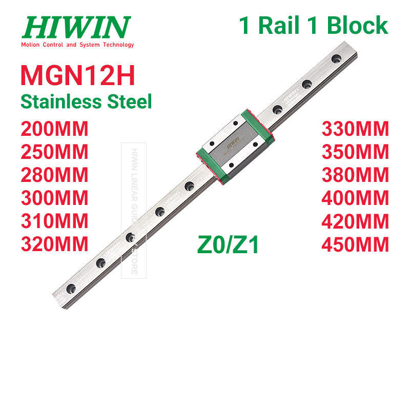 Lm8Uu Bearing - Hiwin-hiwin付きリニアレール,mgn12h,z1,z0,hiwin,mgn12h,250, 280, 300mm, 320mm, 330mm, 350mm,