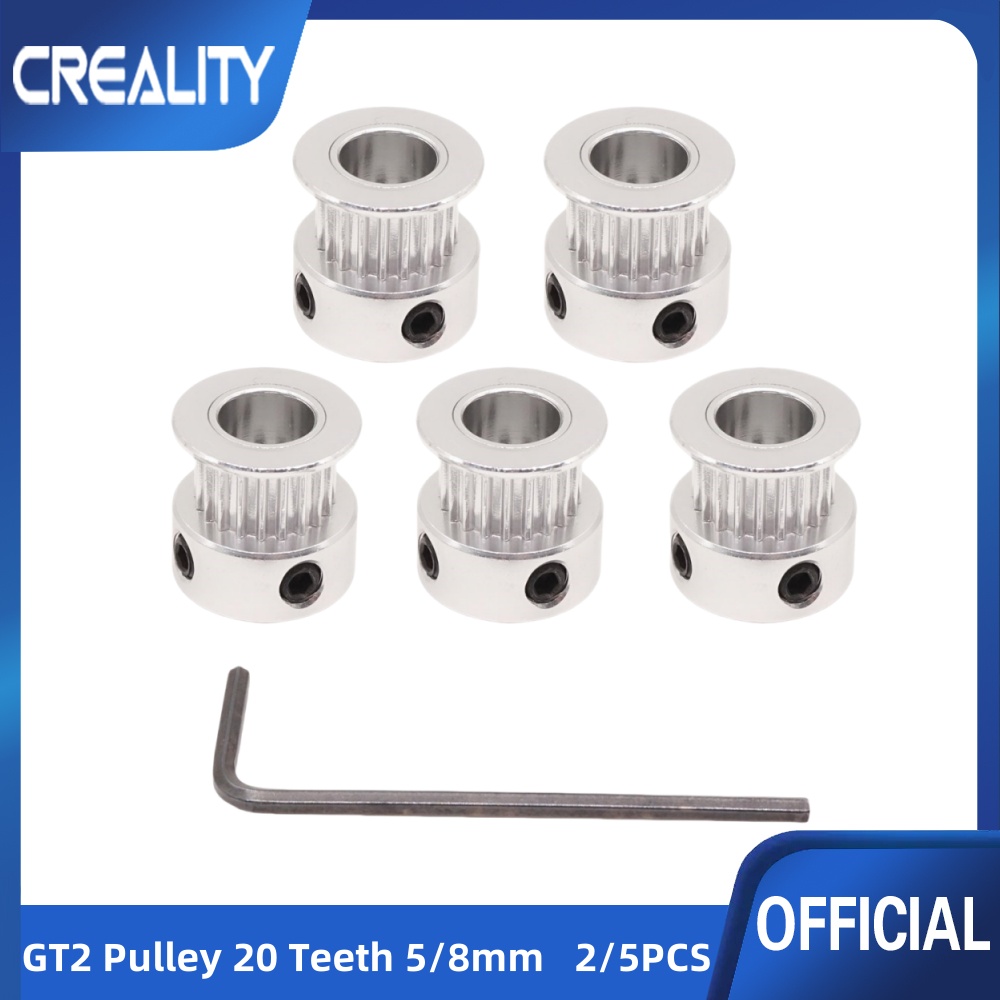 Aluminium Profile 2020 - プーリータイミングgt2,3Dプリンター用,20歯,ボア5mm,幅6mm,アルミホイール,2/5個