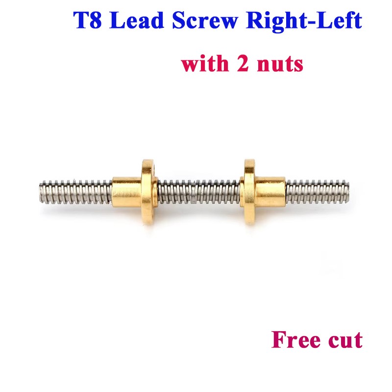 Lead Screw 8Mm - T8 リードスクリュー左右ネジリード 2 ミリメートル 8 ミリメートルリードスクリュー台形ロッド真鍮ナット付き