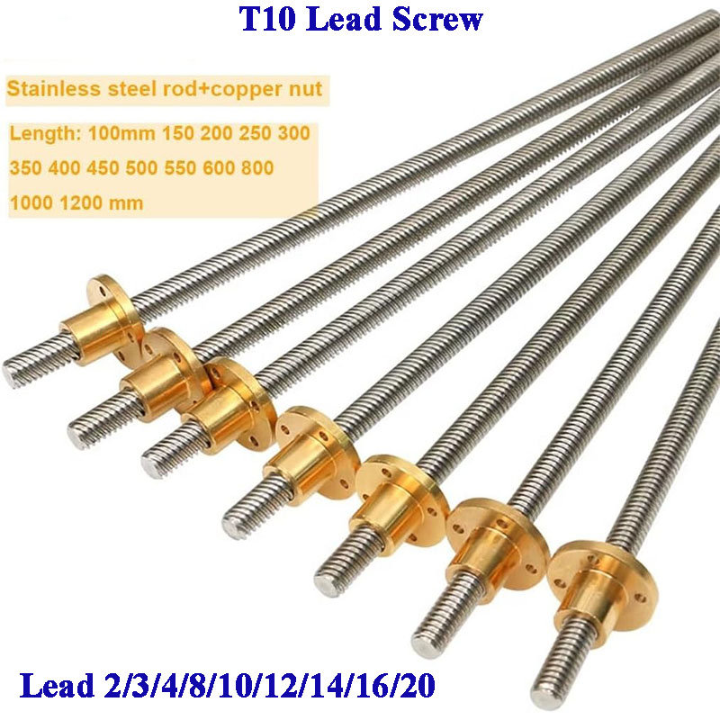 Lead Screw 8Mm - T10リードスクリュー 304ステンレス鋼 Tr10 リード2mm 4mm 8mm