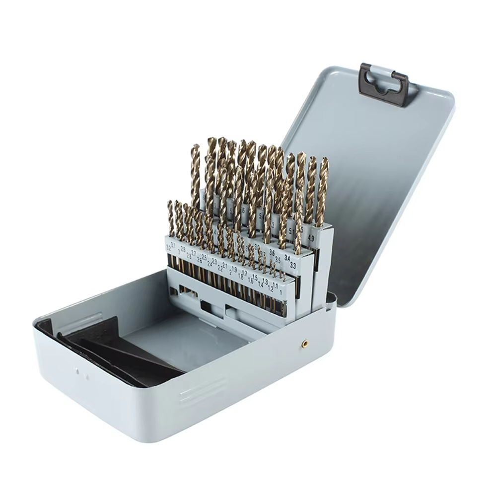 Drill Bit Set - 51ピース コバルトドリルビットセット インデックス付き収納ケース付き コバルトジョバツイストドリルビットセット 鋳鉄、木材、プラスチック用