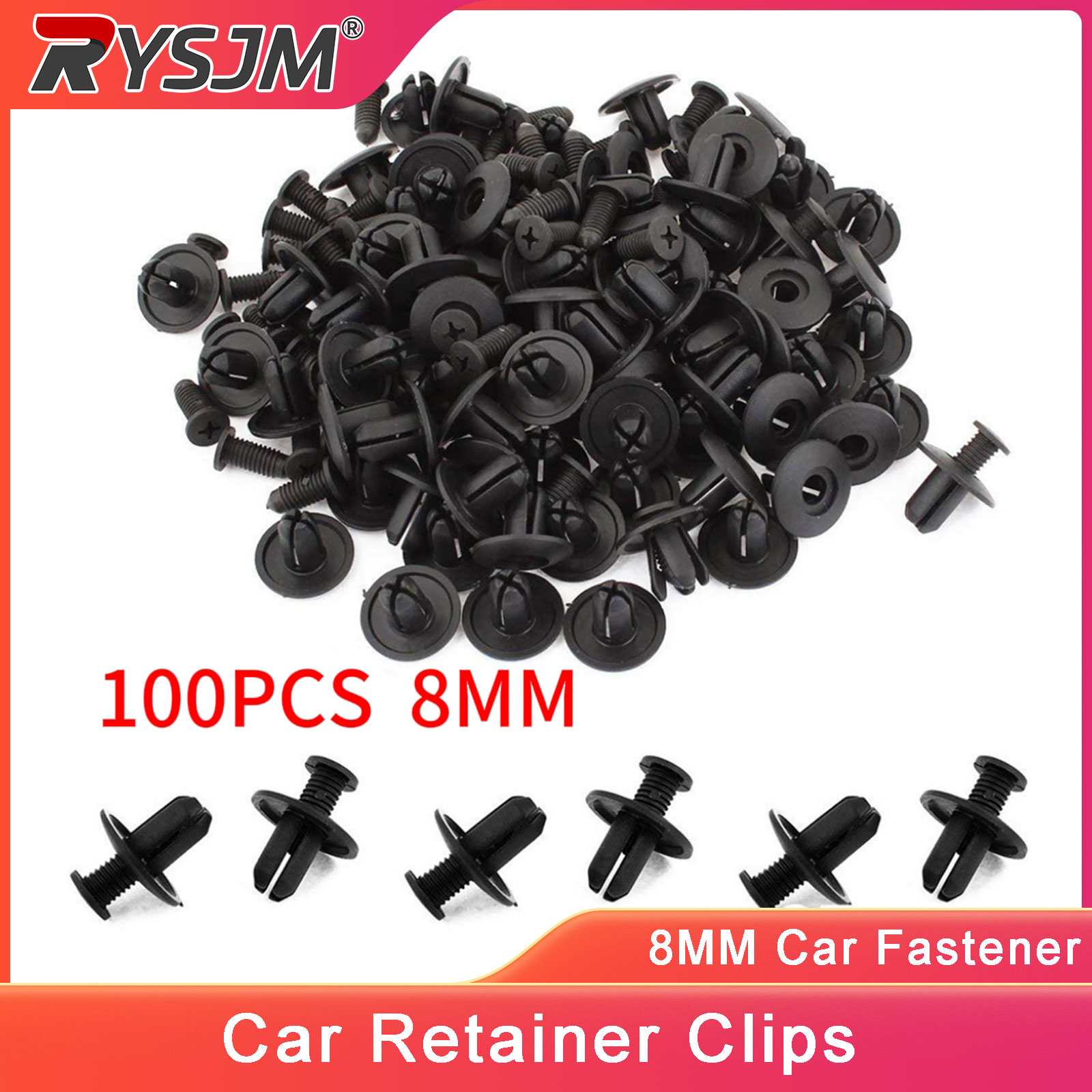 Lead Screw 8Mm - 8MM 100個入り 車用プラスチックリベット ファスナー ネジ 車用ファスナークリップ