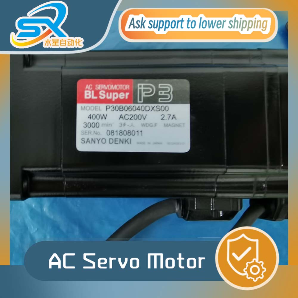 Servo Motor - SANYO DENKI 100%純正サーボモーター P30B06040DXS00 400w 良好な状態で正常に動作しています