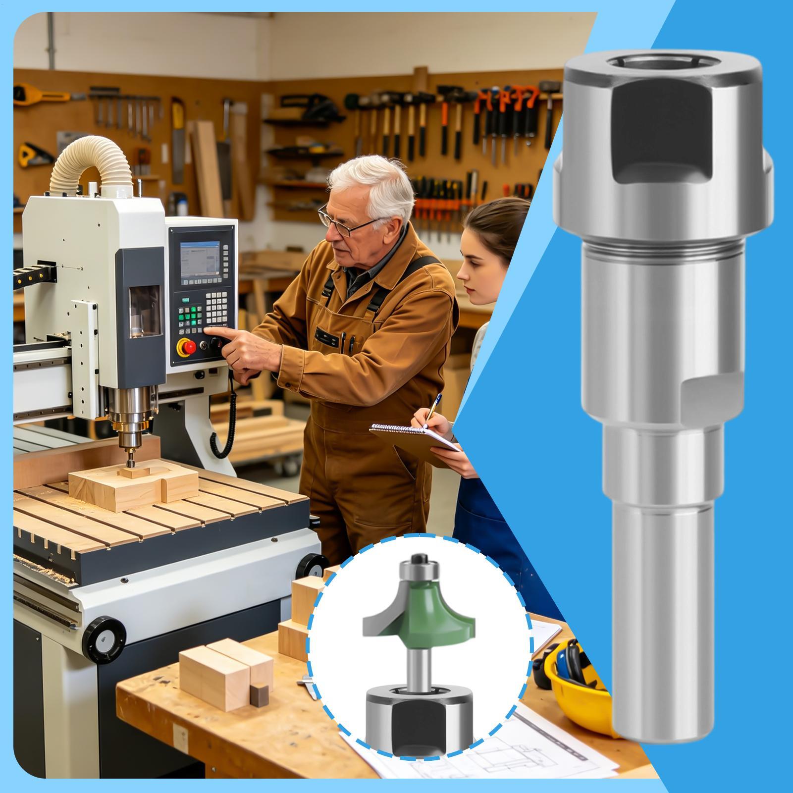 End Mill - ルータービットエクステンダー、面取りグリッパー、エンドミル延長、木材彫刻、トリミング、狭いスペース研磨、DIYクラフト、家具用