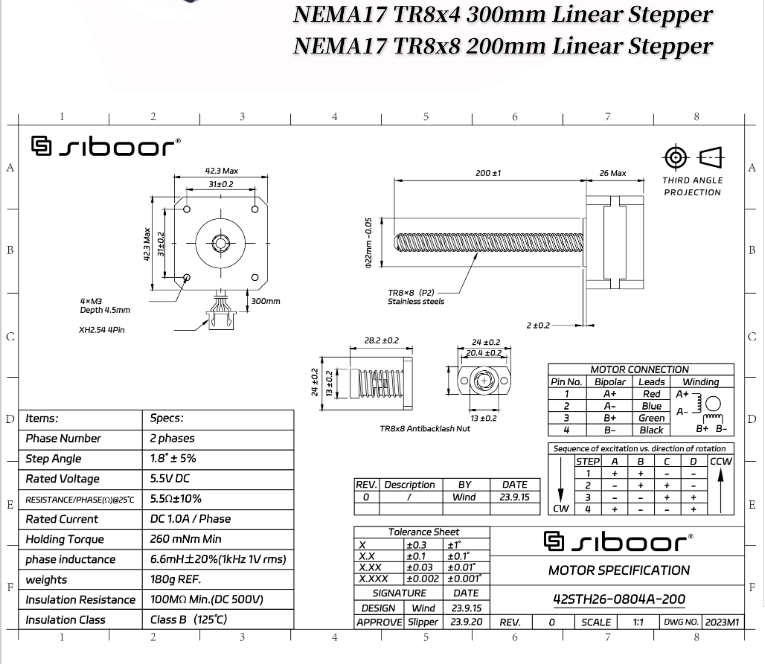 Voron-ネマ17 TR8 × 8 200/tr8x 4  - Stepper Motor Nema17 のレビューと価格