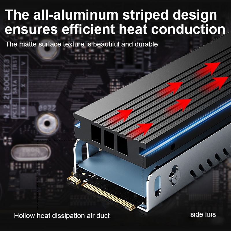 M.2 SSD ヒートシンク M2 2280 ソリッドステー - Aluminium Extrusion のレビューと価格