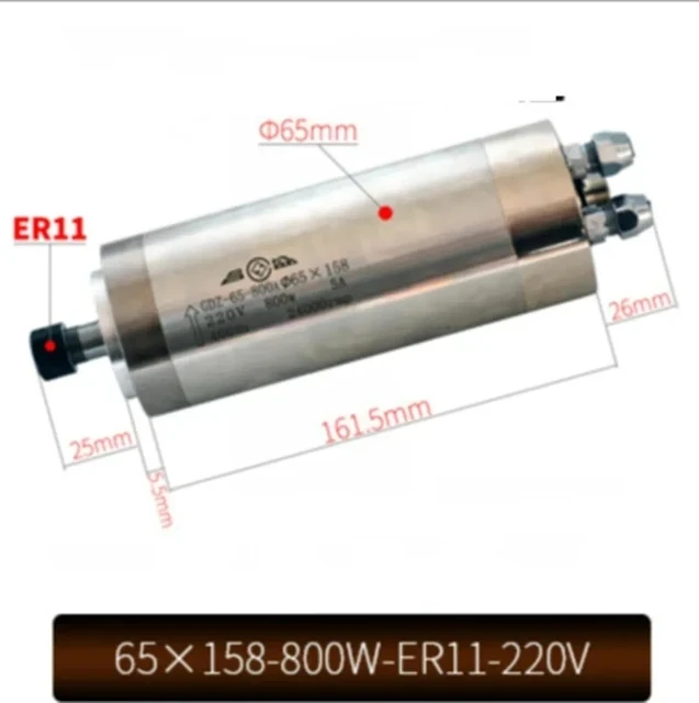 65X158-800W-ER11-220V CNC 水冷スピ - Water Cooled Spindle のレビューと価格