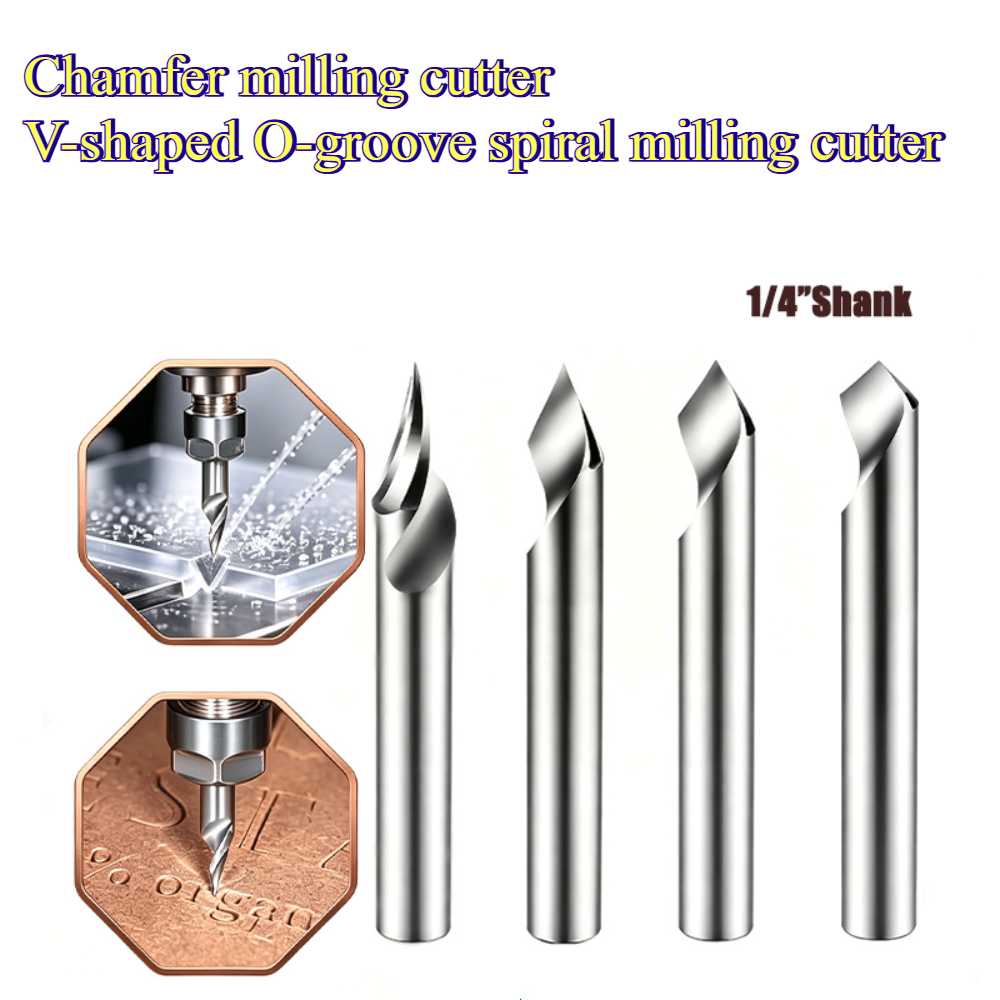 V型スパイラルCNCルータービット、1/4インチシャンク、カ - Cnc Bits のレビューと価格
