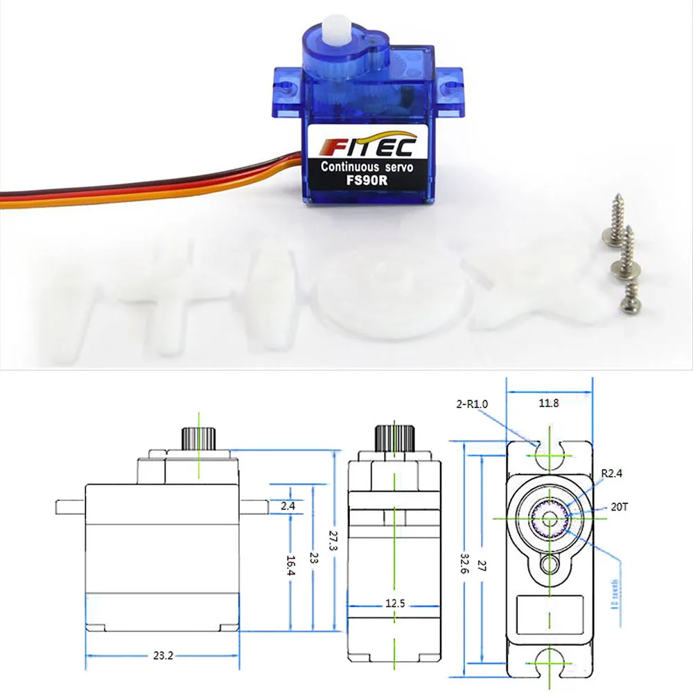 Feetech ミニ FS90R マイクロサーボ 360 度 - Servo 9G のレビューと価格