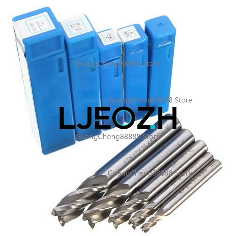 4枚刃南西白鋼フライス盤カッター5セットHSS高速鋼ストレー - End Mill Set のレビューと価格