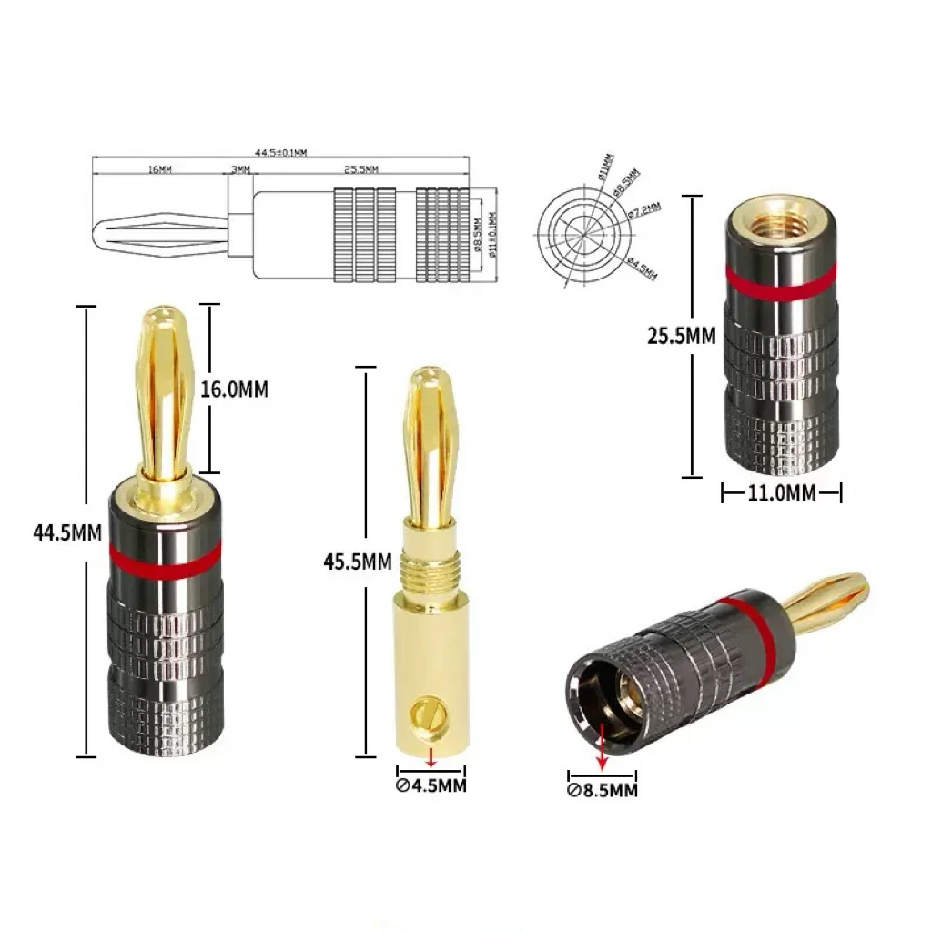 1～10個入り、はんだ不要のバナナプラグ、4mm、スピーカー - Coupling 8Mm のレビューと価格