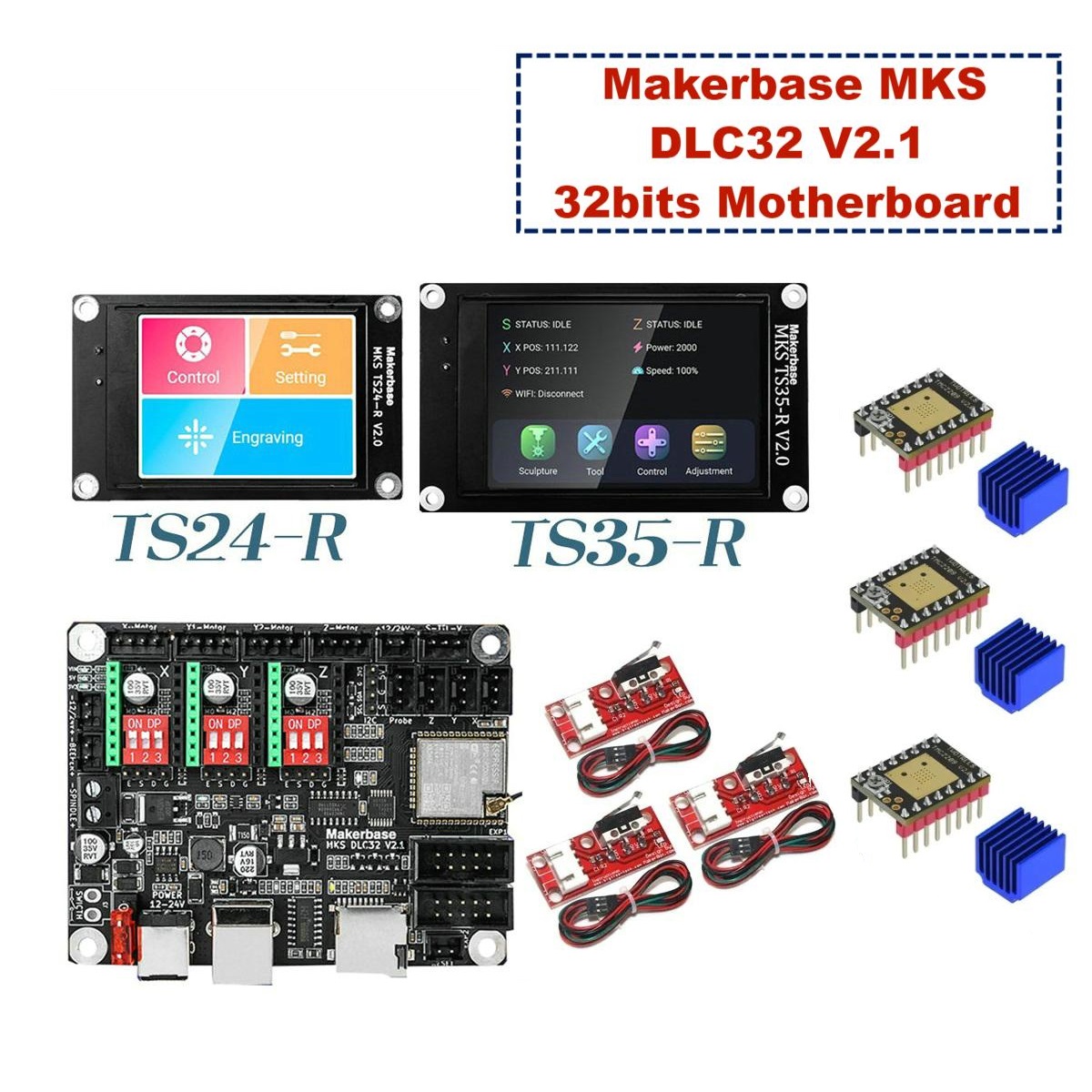 Makerbase-レーザー彫刻機用のmksdlc32 v2 - Lm8Uu Bearing のレビューと価格