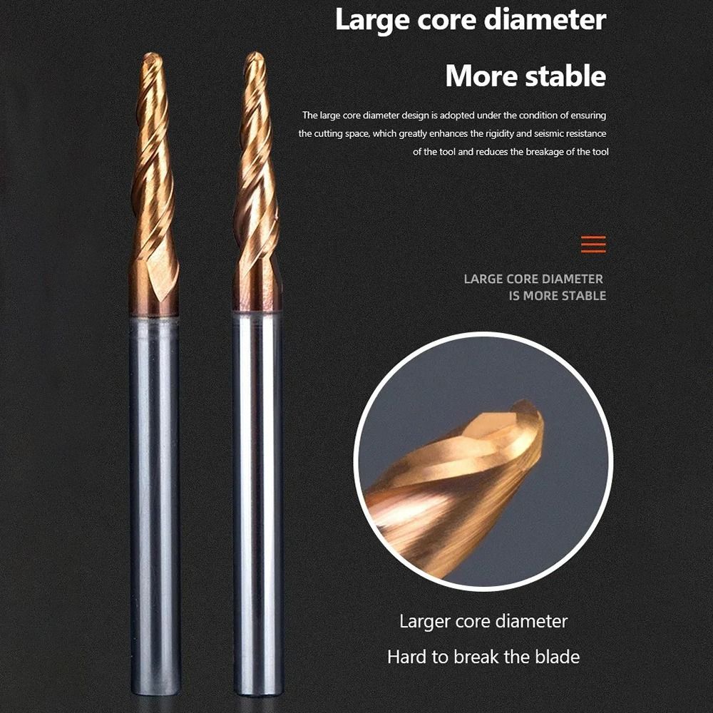HRC55 超硬ソリッドボールノーズテーパーエンドミル CN - End Mill Set のレビューと価格