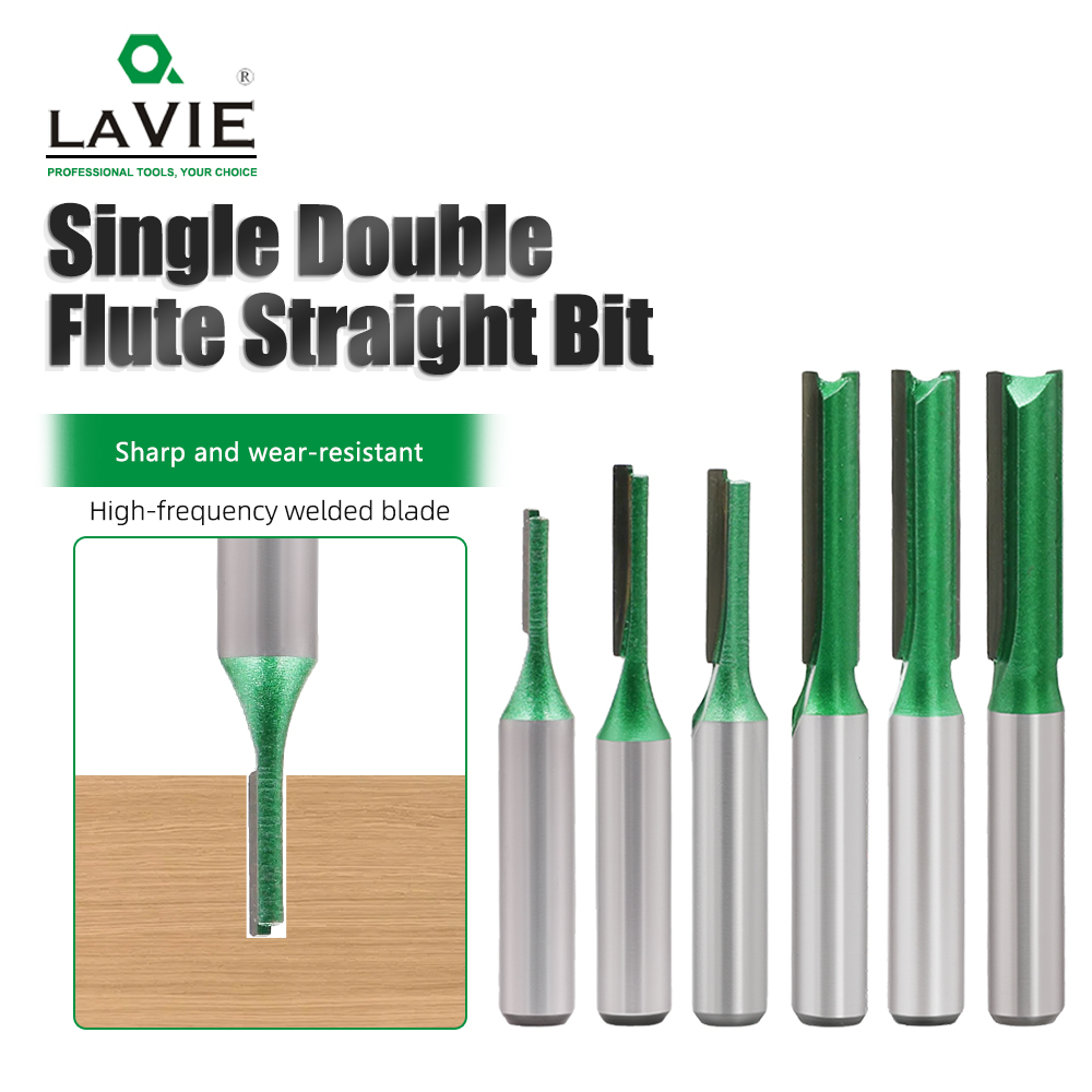 LAVIE 8mmシャンク6本組溝切りルータービットセット  - End Mill Set のレビューと価格