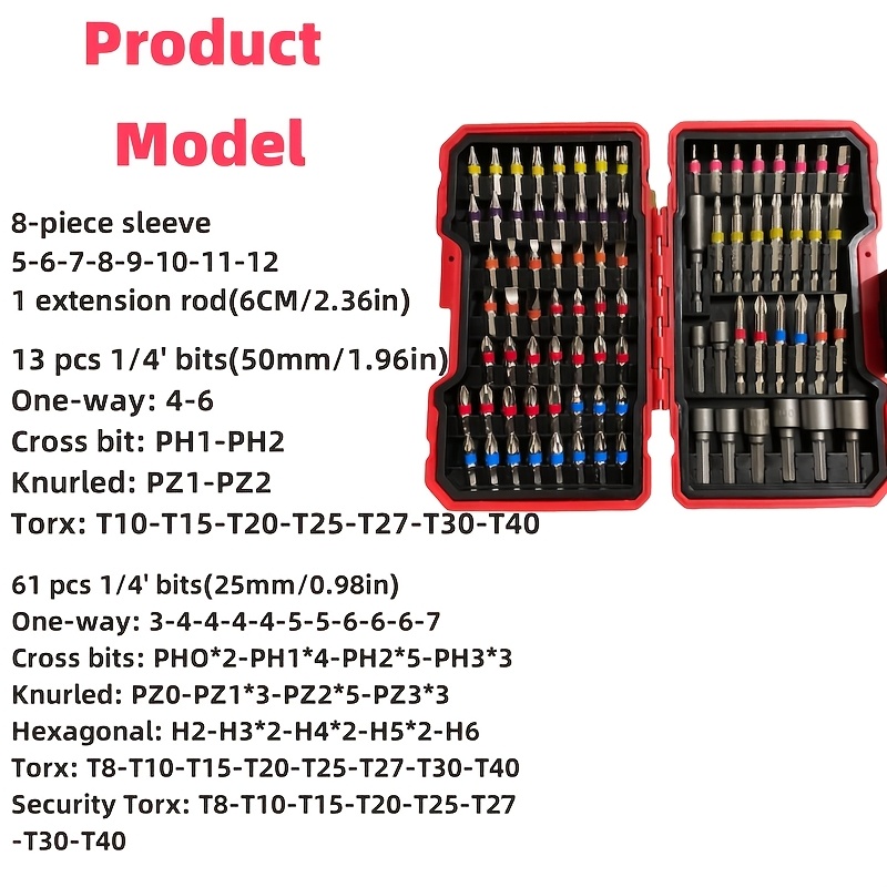 83個入りドライバービットセット、インパクトドライバー用ドリ - Drill Bit Set のレビューと価格