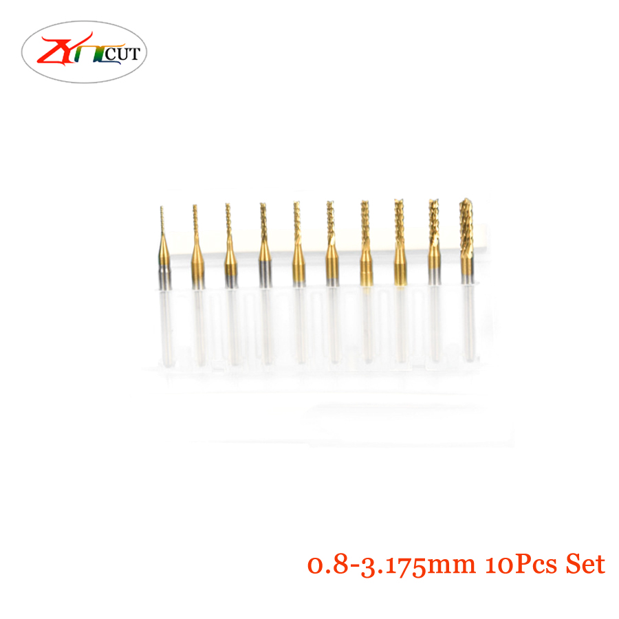 0.6-1.5mm PCB ミリングカッター TiN コーテ - End Mill Set のレビューと価格