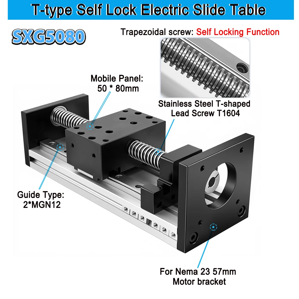 Z軸80mm幅台形ネジスライドテーブルリニアアクチュエーター - Linear Rail のレビューと価格
