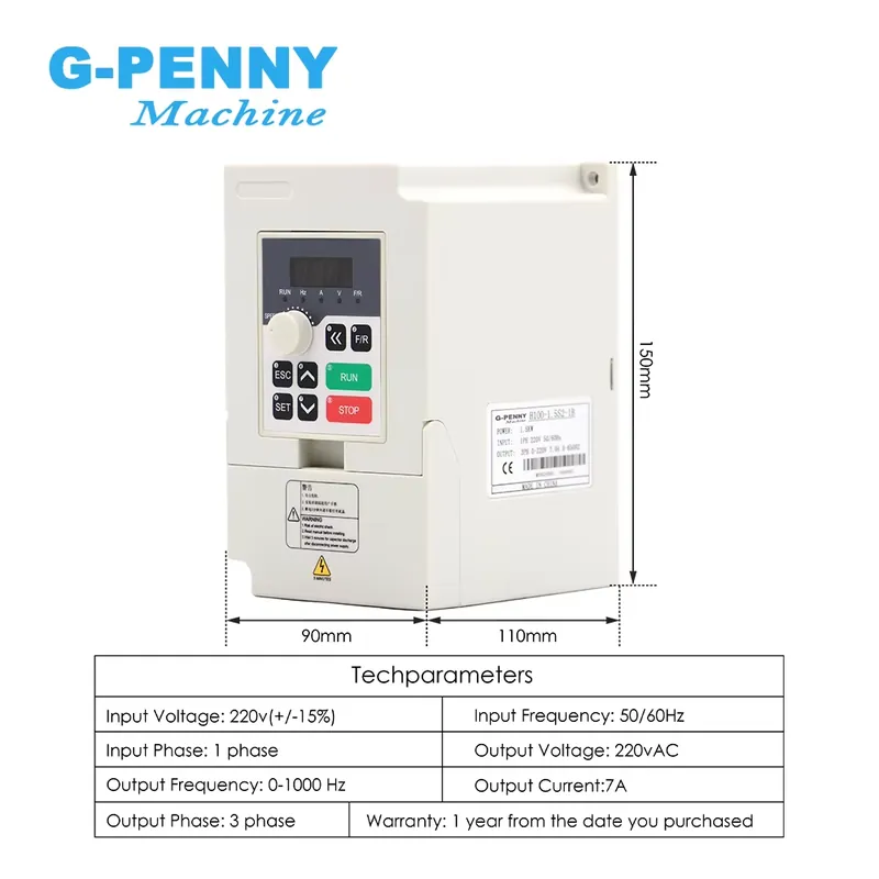 Gpenny 1.5kw ER16 D80mm 水冷スピンド - Water Cooled Spindle のレビューと価格