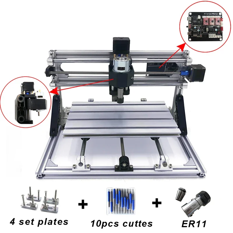 1pc 彫刻機ミニレーザー CNC 木工フルメタルフレームレ - 3018 Cnc のレビューと価格